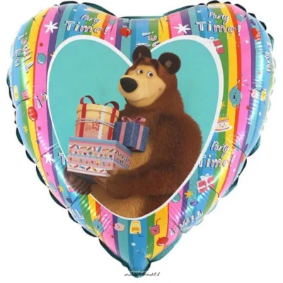 PALLONCINO MASHA E ORSO CUORE 18 INCH. - immagine 2