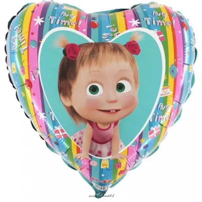 PALLONCINO MASHA E ORSO CUORE 18 INCH.