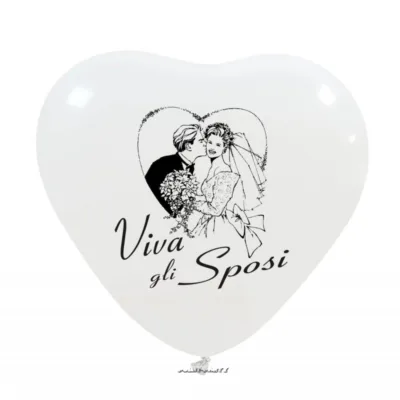 viva gli sposi palloncini a cuore