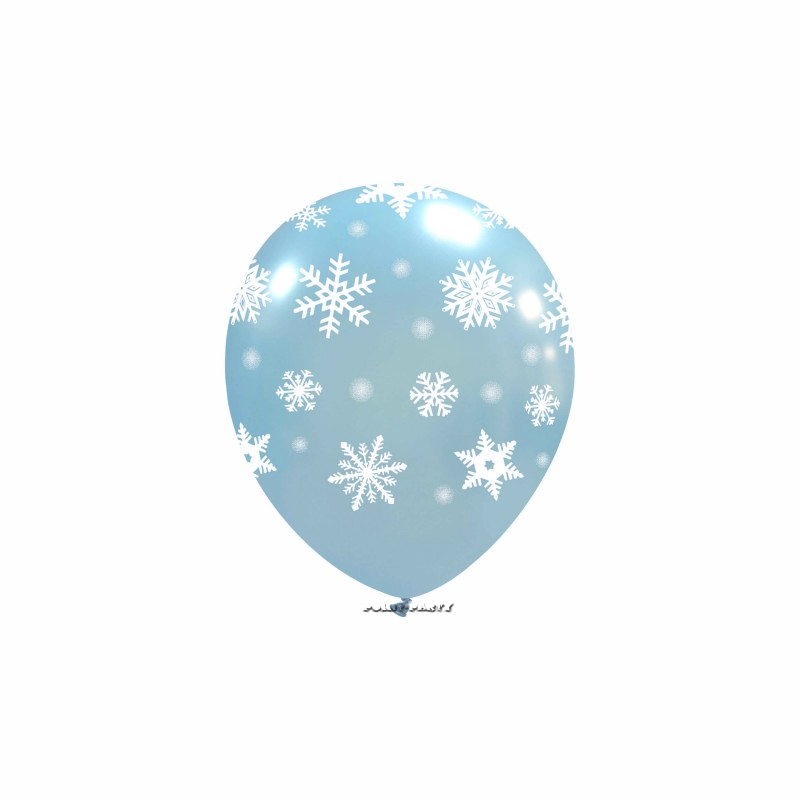 10 PALLONCINI FROZEN AZZURRO FIOCCHI DI NEVE, palloncini compleanno Frozen