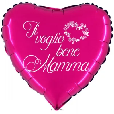 PALLONCINO TI VOGLIO BENE MAMMA CUORE MYLAR 18 INCH.